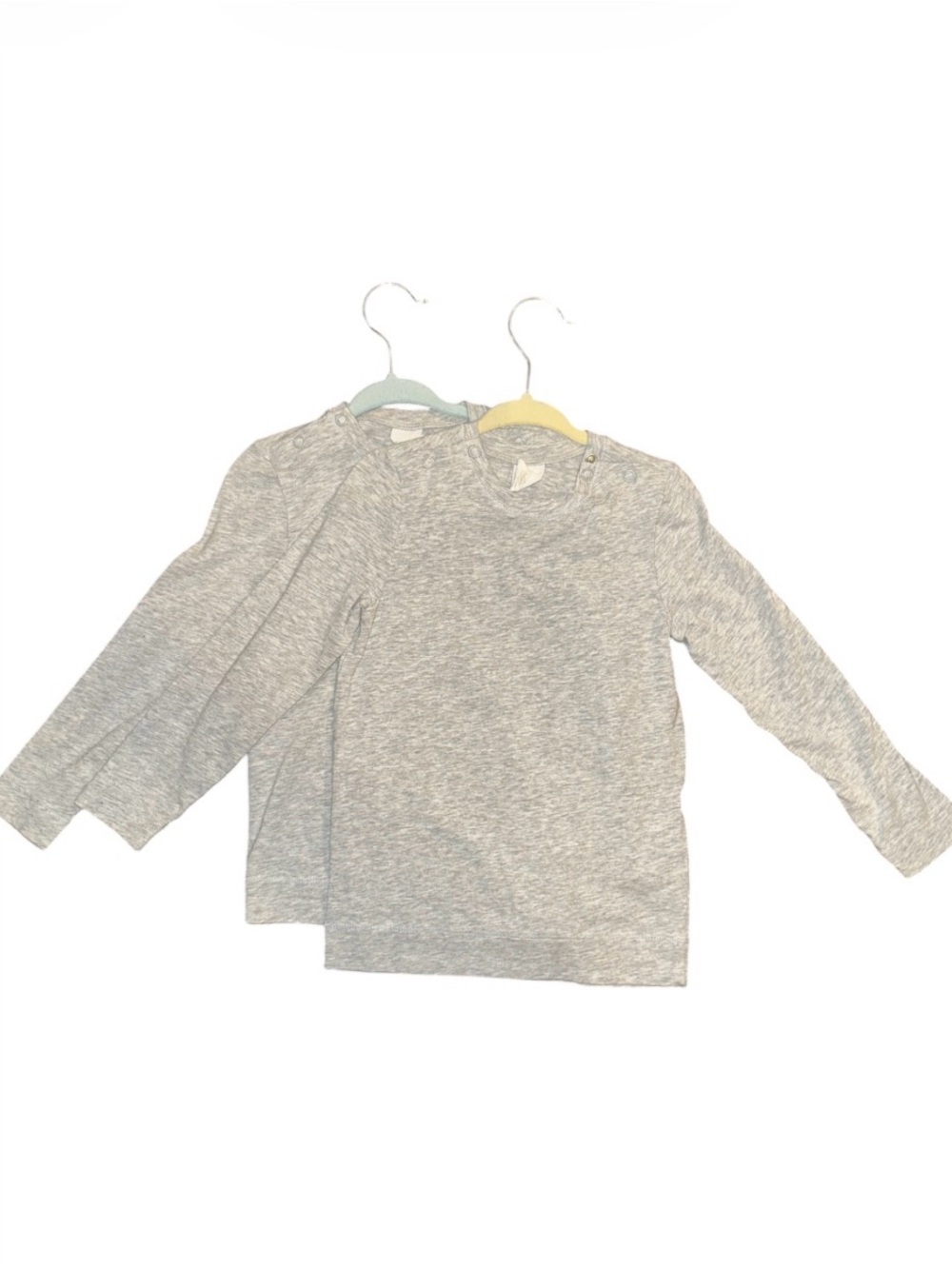 Pima Cotton Kids' Long-Sleeve Heather Gray Crewneck Shirts